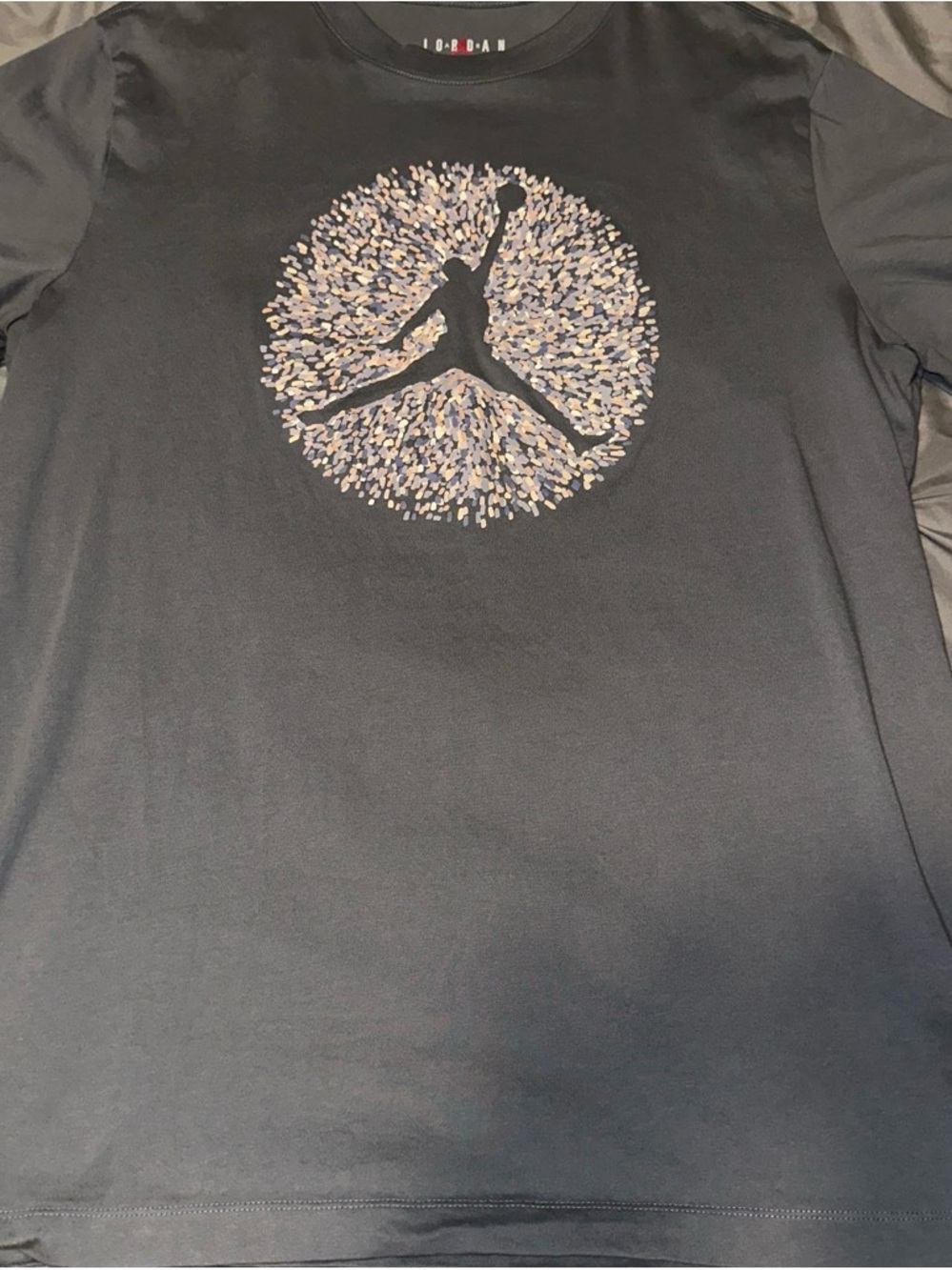 Jordan Black T-Shirt with Metallic Jumpman Burst